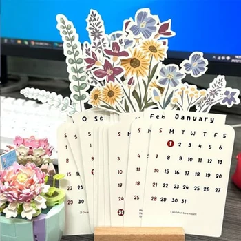 2024 פרחים לוח השנה פרח קטן לוח השנה פרח לוח השנה מתכננת אגרטל בצורת לוח שנה חודשית המתכנן