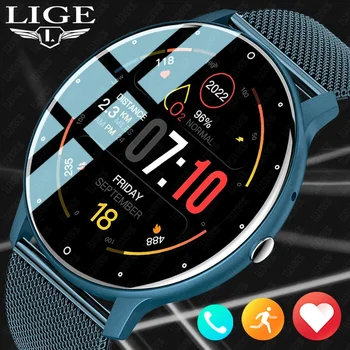 LIGE החדש, שעון חכם גברים הקול עוזר Bluetooth מחובר שיחה גברים שעון מותאם אישית חיוג החמצן בדם, ניטור ספורט Smartwatch