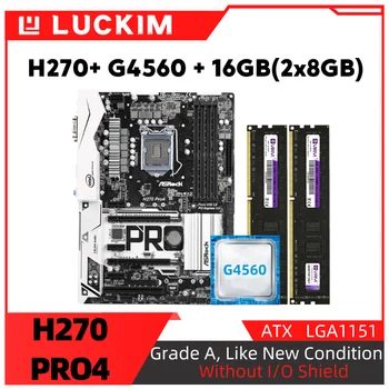 שופץ H270 PRO4 לוח אם + G4560 + 16GB(2x8GB) סט קיט עם מעבד זיכרון LGA1151 DDR4 תומך