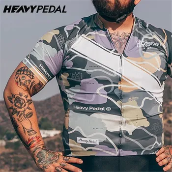 Heavypedal 2022 רכיבה על אופניים ג ' רזי איש אופני הרים בגדים מירוץ אופניים MTB בגדים אחידים, חולצות ספורט ללבוש בתוספת גודל XS-5XL