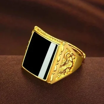 סיווג מצופה אמיתי 100% זהב 24k 999 הטבעת על הסגנון של הגברים הוא הרבה זמן. זה אותו הדבר כמו אבא פותח טהור 18K ללכת