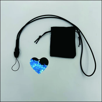 AIBAOTONG Terahertz כרטיס האנרגיה, לב שחור צורת התליון עם סיליקון יון שרשרת
