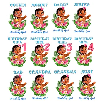דיסני-מונה הנסיכה המשפחה יום הולדת העברות חום מדבקות ילדה מונה יום הולדת מספר 1-10 Diy נייר הגיהוץ לחולצות עבור בגדים