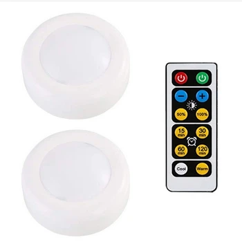 אלחוטית ניתן לעמעום אור LED חיישן מגע חם לבן +לבן תחת אור Cabinet המלתחה בארון המטבח סוללה מרחוק מנורת לילה