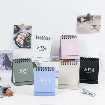 2024 מיני חמוד לוח השנה Kawaii שולחן העבודה קישוט יצירתי לוח שנה יומי מתזמן לתכנון שנתי, האג ' נדה במשרד מתנה
